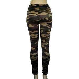 L/XL Size Womens Green Camouflage Front Pocket Legging welcome back turning